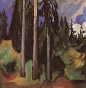 Edvard Munch Forest oil painting